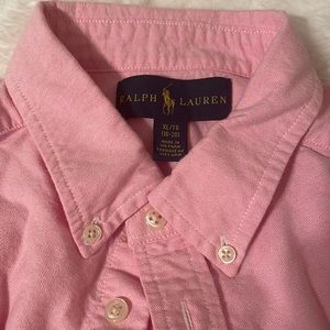 Boys pink Ralph Lauren Oxford shirt size XL 18-20